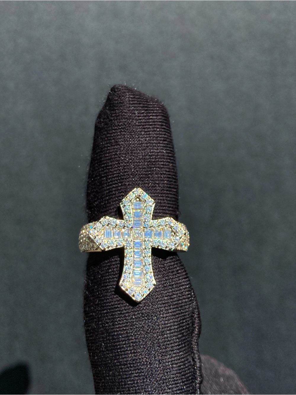 925 Sterling Silver Moissanite Cross Ring 💎✝️ | Size 7
